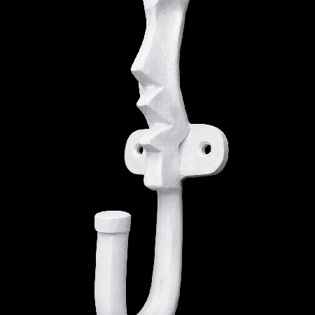 Handcrafted Metal Face Shape Wall Hook Artistic Utility